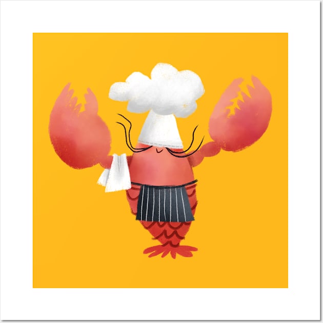 Lobster Chef Wall Art by Geeksarecool